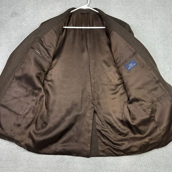 Brooks Brothers 346 Blazer Mens 41R Brown Herringbone Wool Suit Jacket READ - Picture 4 of 14